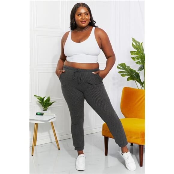 NWT Blumin Apparel Full Size Easy Living Ribbed Joggers - Picture 9 of 10